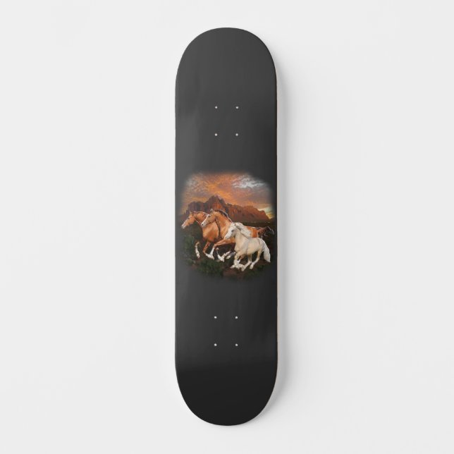 Arizona vilda hästar mini skateboard bräda 18,5 cm (Framsida)