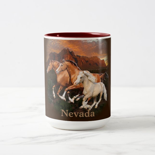Arizona vilda hästar Två-Tonad mugg (Center)