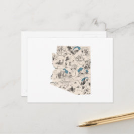 Arizona Vintage Bild Karta Antique Arizonan Chart Vykort