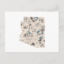 Arizona Vintage Bild Karta Antique Arizonan Chart Vykort