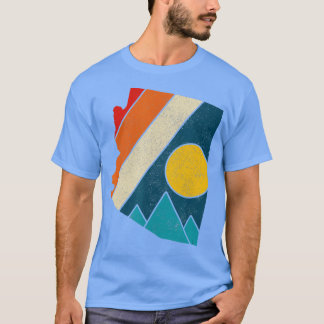 Arizona Vintage State Karta Mountains Hiker Campin T Shirt