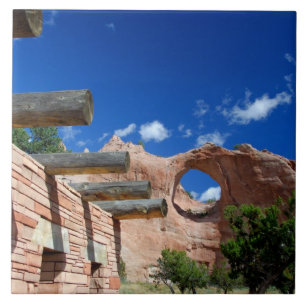 Arizona, Window Rock. Navajofolkets huvudstad Kakelplatta