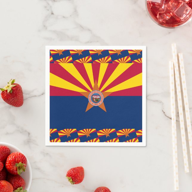 Arizonan Flag & Seal, Flag of Arizona Pappersservett (Insitu)