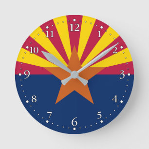 Arizonas delstatsflagga rund klocka