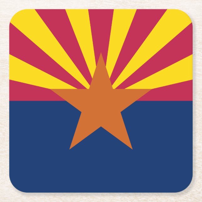 Arizonas delstatsflagga underlägg papper kvadrat (Framsidan)