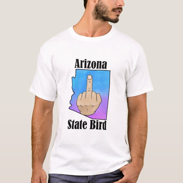 Arizonas delstatskjorta t-shirt mitten finger färg (Framsida)