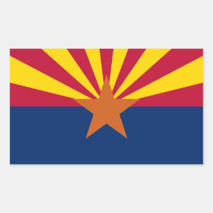 Arizonas Flagga Rektangulärt Klistermärke