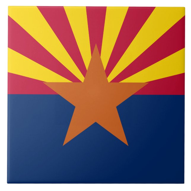 Arizonas flagga: Stjärna som sätter solen, Koppars Kakelplatta (Framsidan)