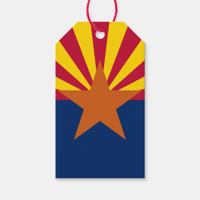 Arizonas flagga: Stjärna som sätter solen, Koppars Presentetikett (Framsidan)