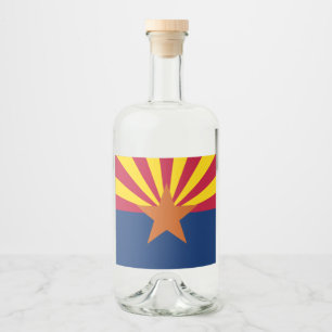 Arizonas flagga: Stjärna som sätter solen, Koppars Spritflaskor Etikett