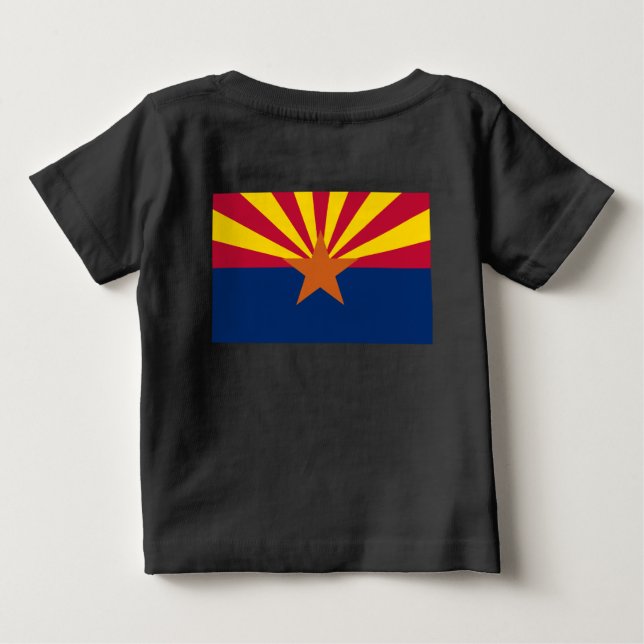 Arizonas flagga: Stjärna som sätter solen, Koppars T Shirt (Baksida)