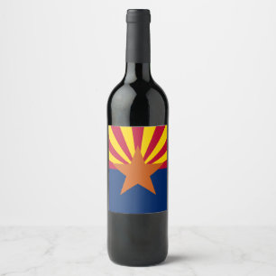 Arizonas flagga: Stjärna som sätter solen, Koppars Vinflaska Etikett