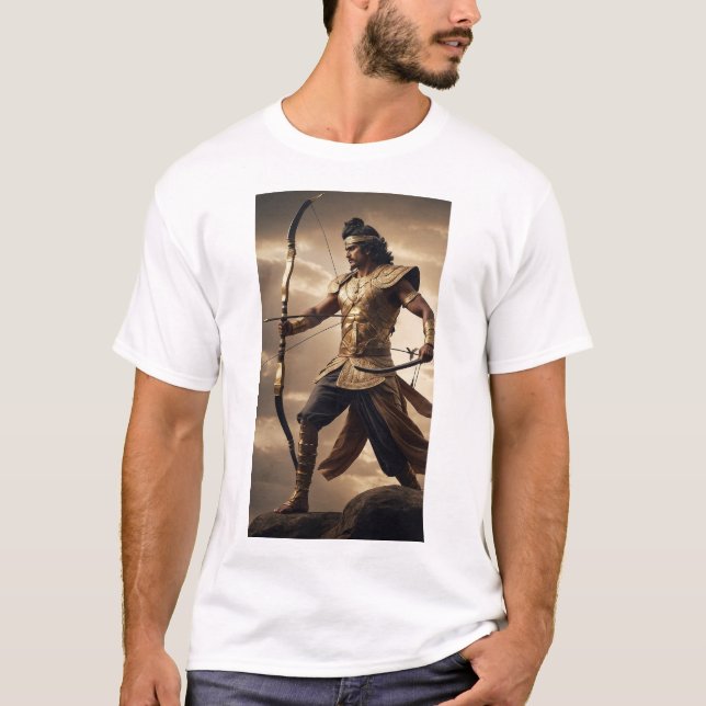 Arjuna: Legendary Archer of Mahabharata - Warrior T Shirt (Framsida)