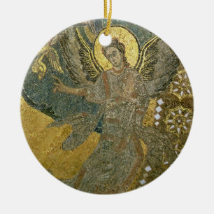 Ark av överenskommelsen som stöttas av Cherubim, Julgransprydnad Keramik
