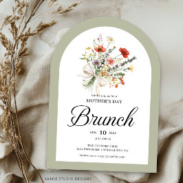 Ark Floral Bukett Mors Dagen Brunch Inbjudan