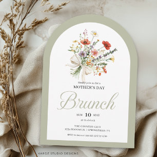 Ark Floral Bukett Morsdag Brunch Inbjudan