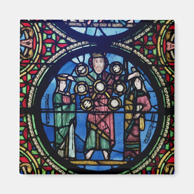 Ark i konventionens fönster, Guds detalj med Magnet (Framsidan)