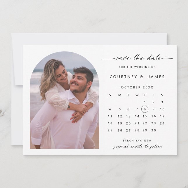 Ark kalender foto Spara datum inbjudan (Framsida)