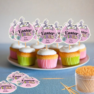 Ark med 14 påskdekaler Cupcake-toppdekorationer Klistermärken