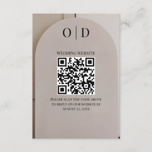 Ark Neutral Lyx Bröllops QR-kod Tilläggskort