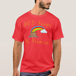 Ark och Rainbow God Behållor sina löften Noah Reli T Shirt