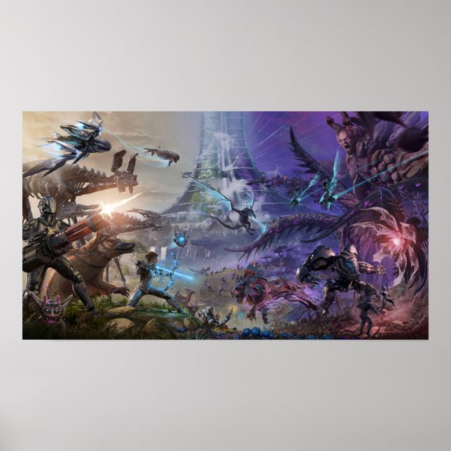 ARK överlevnad utvecklad Dinosaur Krig Zon Poster (Framsidan)