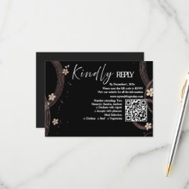 Ark Serenity Svart Premium RSVP-kort OSA Kort
