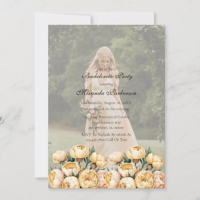 Ark Smörgul Fotogifter Bröllop Inbjudningar (Framsida)