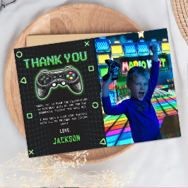 Arkadspel Barn Födelsedagsfoto Tackkort Tack Kort