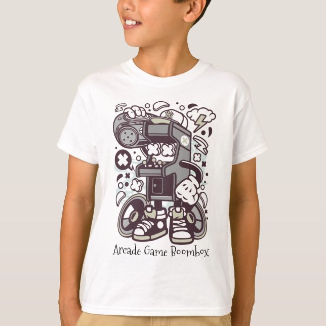 Arkadspelet Boombox T Shirt (Framsida)