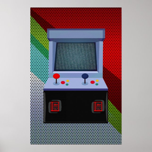 Arkadvideospel Joystick Färgglad Cool Väggkonst (Framsidan)