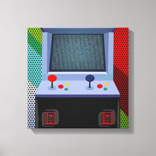 Arkadvideospel Joystick Färgglad Väggkonst Canvastryck (Framsida)