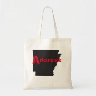 Arkansack Red Text Tygkasse