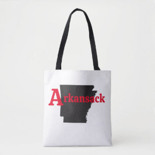 Arkansack Red Text Tygkasse