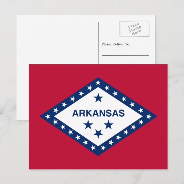 Arkansan Flagga, Flagga Arkansas Vykort (Fram/baksida)
