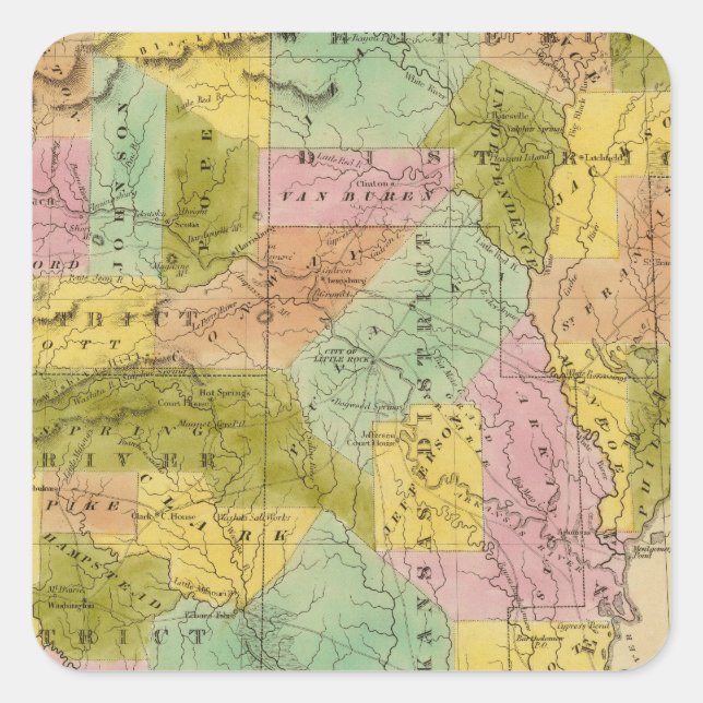 Arkansas 9 fyrkantigt klistermärke (Framsida)