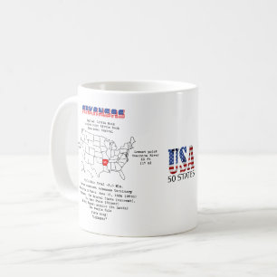 Arkansas amerikansk delstat på en karta och använd kaffemugg