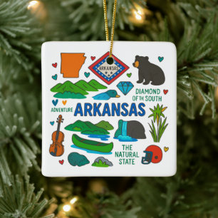 Arkansas Anpassningsbar Familj Resa Keepsakjulen Julgransprydnad Keramik