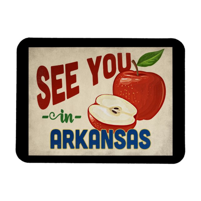 Arkansas Apple - Vintage resor Magnet (Horisontell)