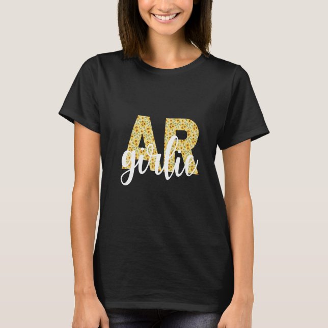 Arkansas AR Girl State Pride enbart Cute Solros T Shirt (Framsida)