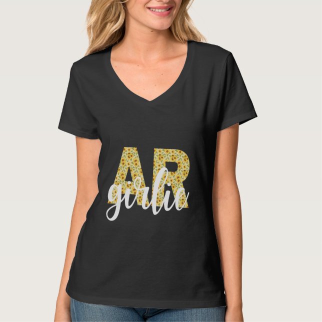 Arkansas AR Girl State Pride enbart Cute Solros T Shirt (Framsida)