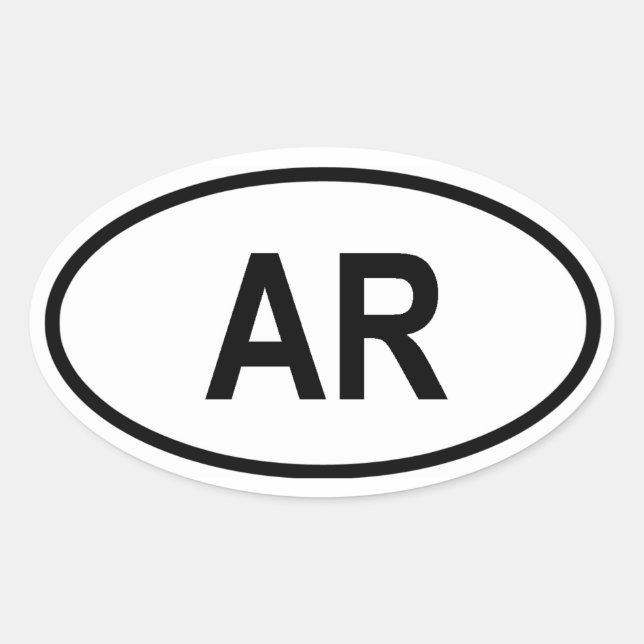 Arkansas "AR ", Ovalt Klistermärke (Framsida)