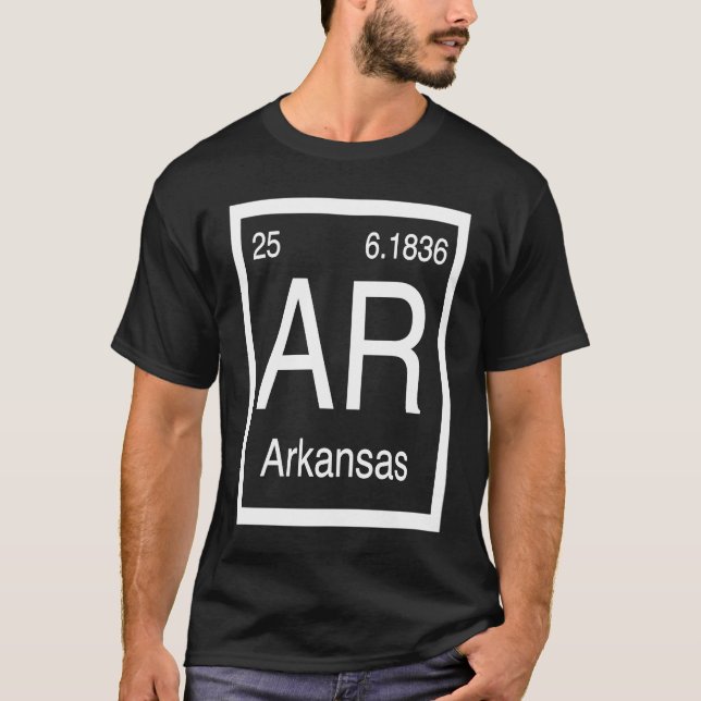 Arkansas AR Periodiska systemet Hemstat Födelseort T Shirt (Framsida)