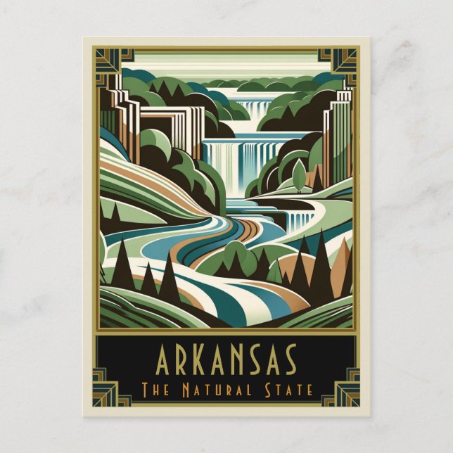 Arkansas | Art Deco Vykort (Framsida)
