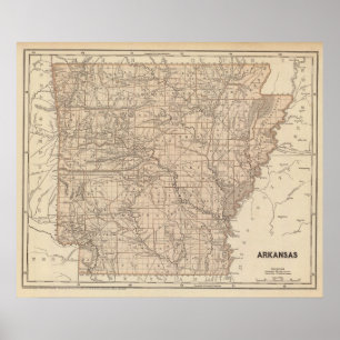 Arkansas Atlas Karta Poster