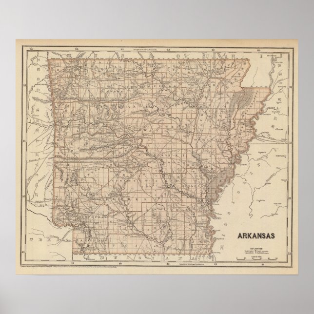 Arkansas Atlas Karta Poster (Framsidan)