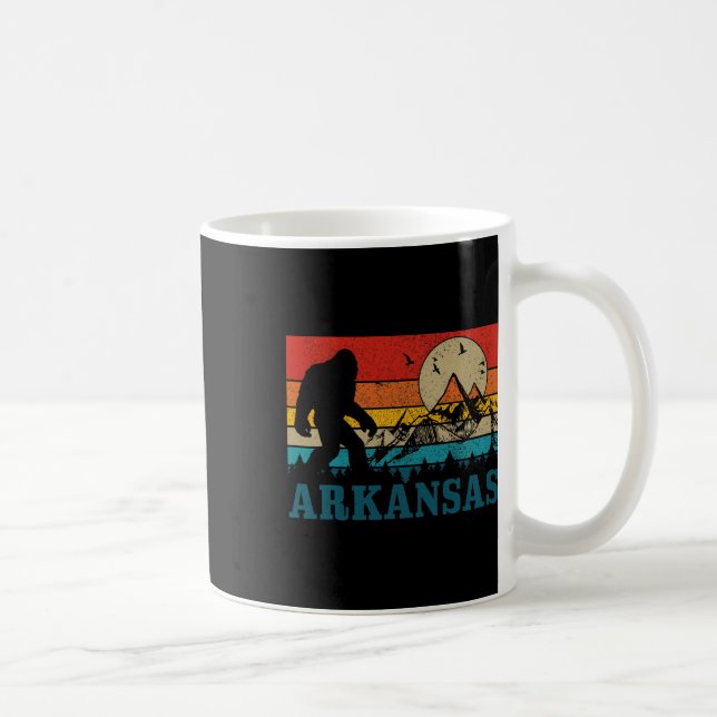 Arkansas Bigfoot Vintage Mountains Hiking Camping  Kaffemugg (Höger)
