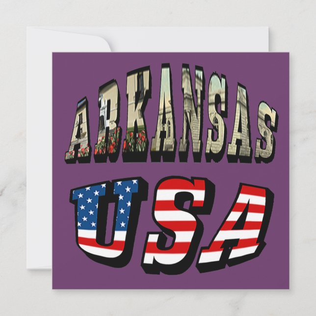 Arkansas Bild och USA flagga Inbjudningar (Framsida)
