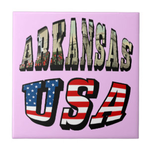 Arkansas Bild och USA flagga Kakelplatta