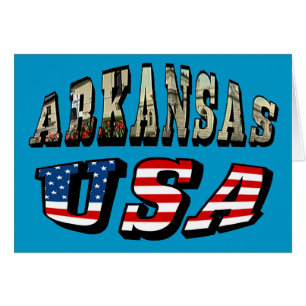 Arkansas Bild och USA flagga OBS Kort